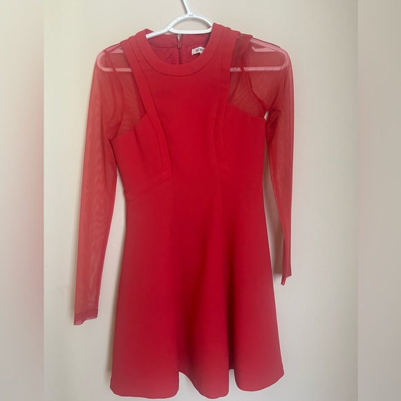 BCBgenerarion red long sleeve dress ( sleeves are mesh)size s. - Picture 2 of 2